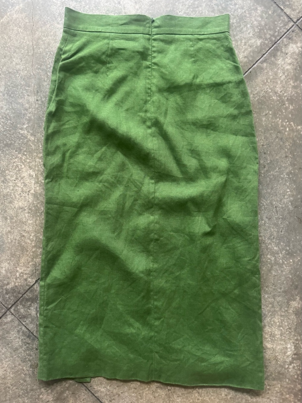 Sezane Editions Lucilla Summer Green Linen Skirt size 38 - Picture 5 of 7